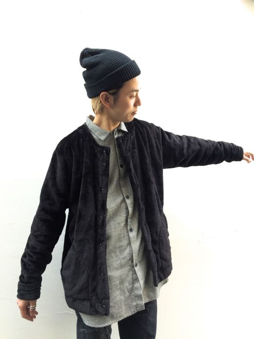 VOO Miracle Fur Snap Cardigan / black