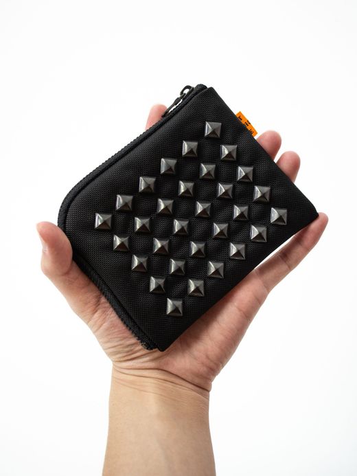 THE UNION TCL00087 / NYLON STUDS HALF WALLET / BLACK