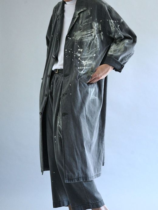 ANACHRONORM AN045-DP / PAINT DENIM ENGINEER COAT / BLACK BLEACH