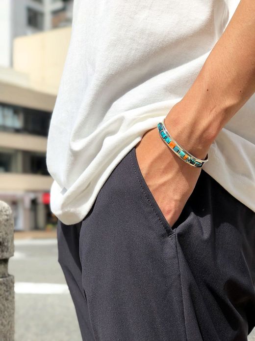 Indian Jewelry EDWARD & PATRICIA BECENTI INLAY BANGLE / TYPE B