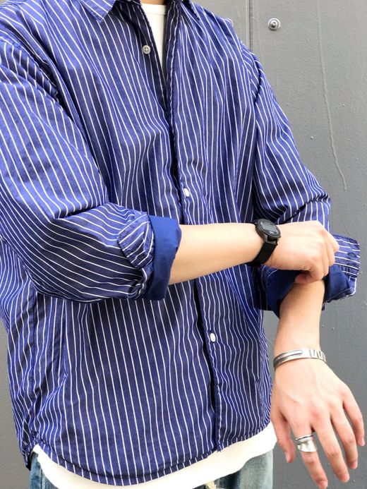 NECESSARY or UNNECESSARY 90011534 / W/SHIRT STRIPE / NAVY-STRIPE