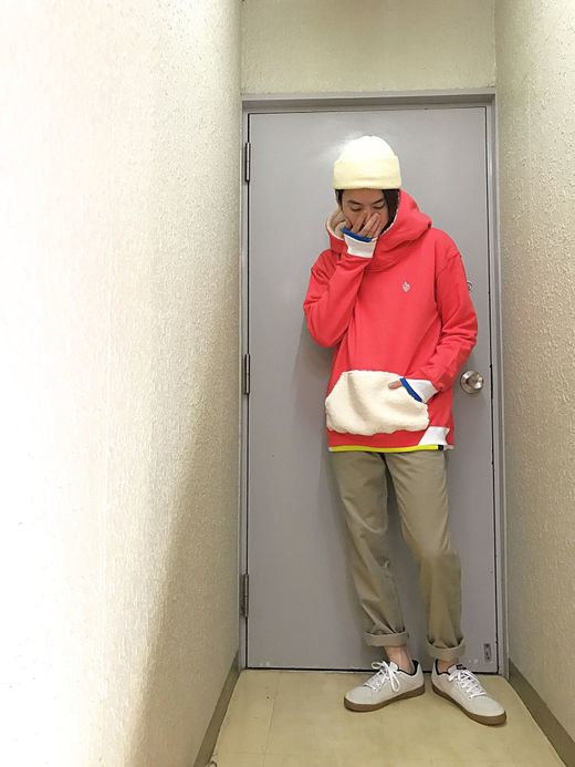 ALDIES Rib Swiching Big Parka / pink