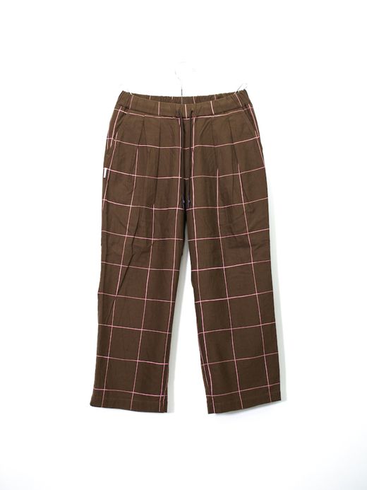S.F.C SFCFW21P03 / WIDE PANTS (CHECK) / CHOCOLATE/PINK CHECK