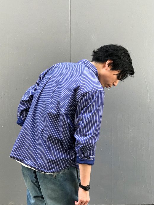 NECESSARY or UNNECESSARY 90011534 / W/SHIRT STRIPE / NAVY-STRIPE