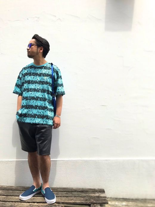 ALDIES Skull Border Big T / LT.blue