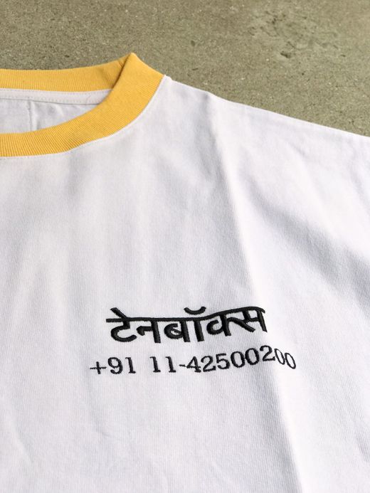 TENBOX OKAY BOSS!! TEE / WHITE/MUSTARD