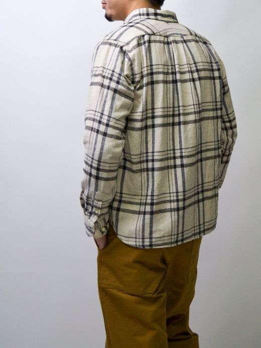 Spinner Bait 301HC / ヘリンボンチェック起毛エイタシャツ / オフホワイト