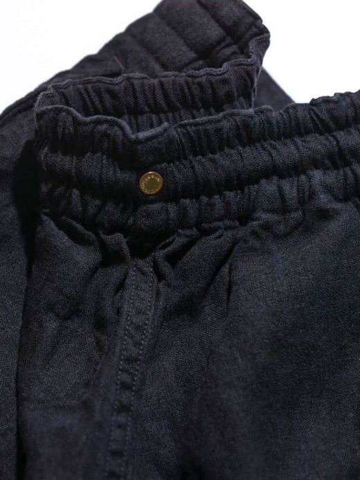 ANACHRONORM AN096 / LINEN TAPERED EASY PANTS / BLACK