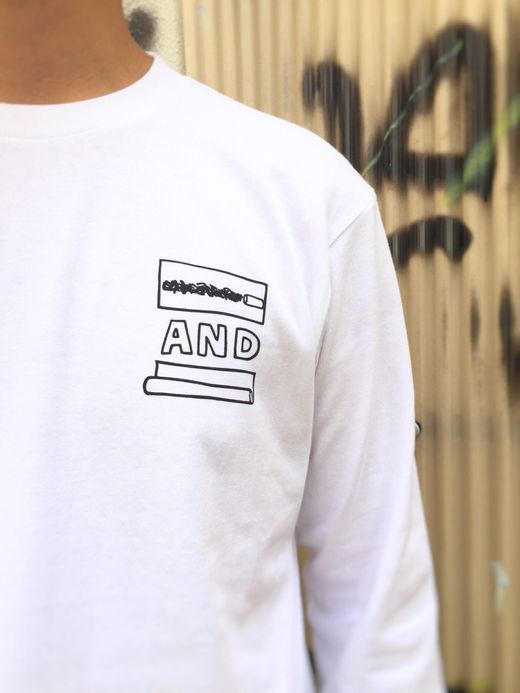 LOOKER Chop & Roll Tee / white/black