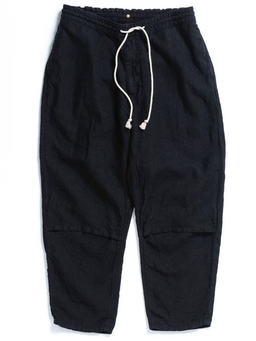 ANACHRONORM AN096 / LINEN TAPERED EASY PANTS / BLACK