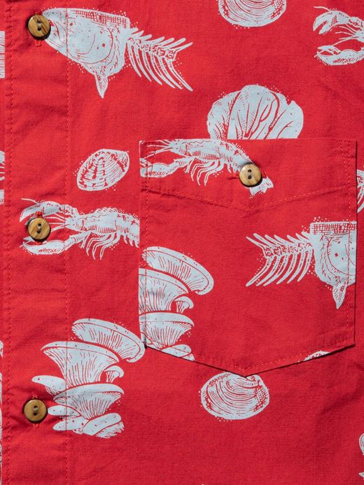 ROARK REVIVAL RW435 / "SEAFOOD STEW" WOVEN / RED