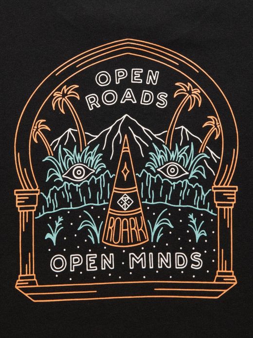 ROARK REVIVAL RTJC700 / "OPEN ROADS OPEN MINDS" TEE / BLACK