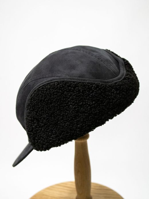  MP0W1004 / MICRO SUEDE EAR FLAP CAP / BLACK