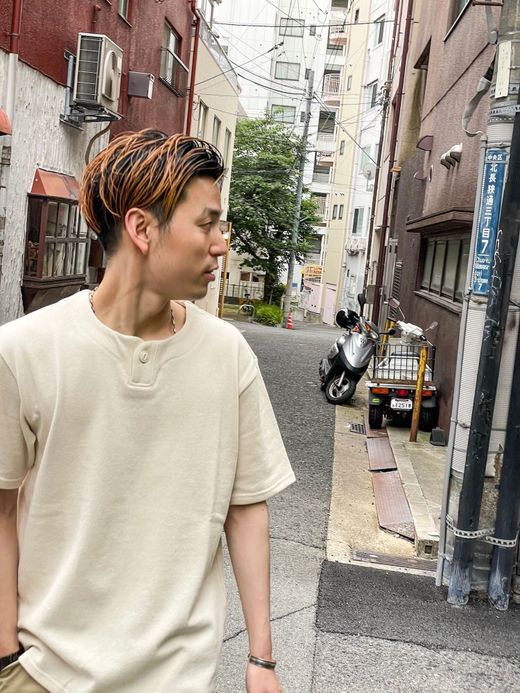 Spinner Bait 1132AK / アメリカンドライカノコワンボタンヘンリーネックTEE / 生成り