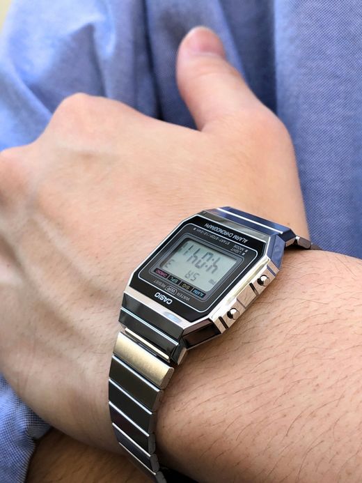 CASIO A700W-1A / SKIN DIGITAL METAL / SILVER