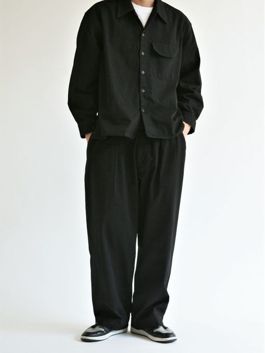 ANACHRONORM AN108 / DENIM TUCK WIDE TROUSERS / BLACK