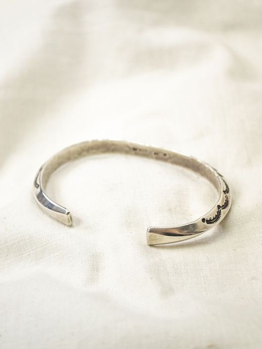 Indian Jewelry WILSON JIM 3ROWS SILVER BANGLE