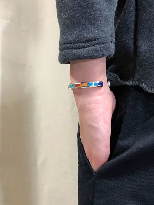 Indian Jewelry LARRY LORETTO INLAY BANGLE / TYPE I