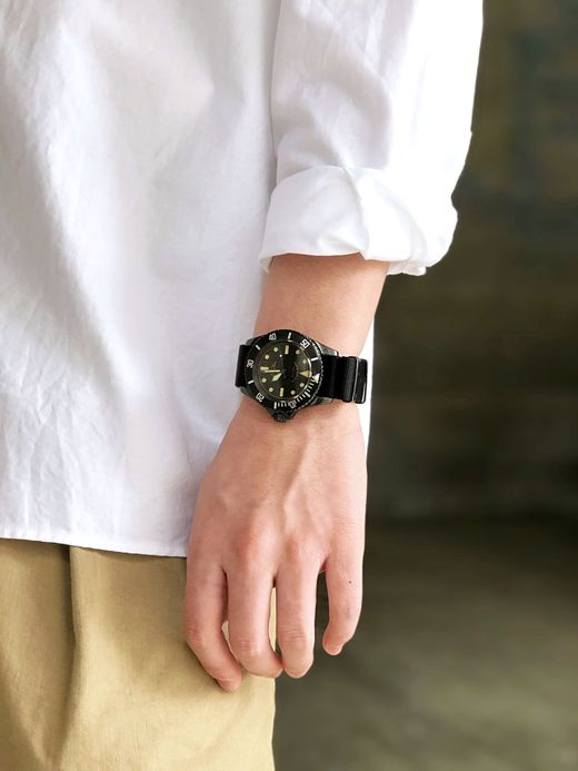 VAGUE WATCH CO. BS-L-001 / BLK SUB / OLIVE/BLACK