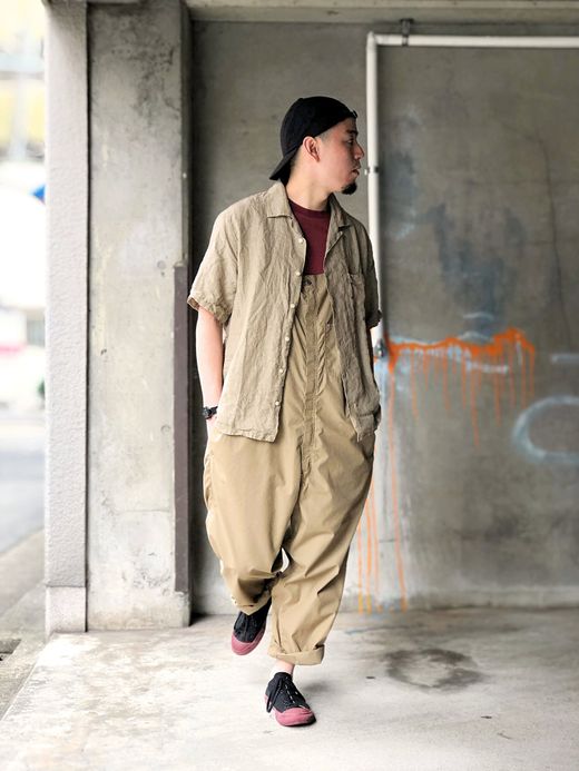 ANACHRONORM AN025 / TAPERED OVERALLS / BEIGE