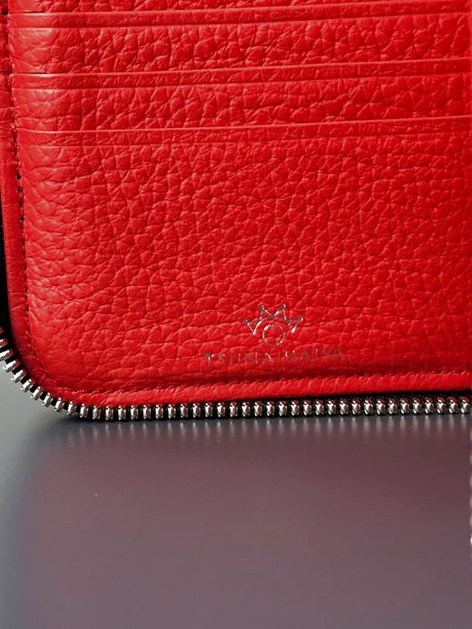 TSUNAIHAIYA BRINCADEIRA ROUND ZIP SHORT WALLET / BLACK RED