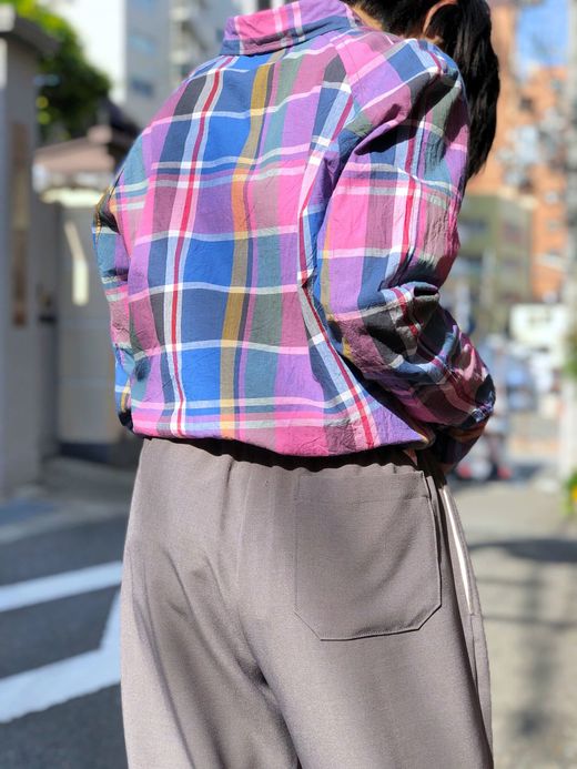  Monsarrat B/Dシャツ(マドラス) / ピンク/ブルー