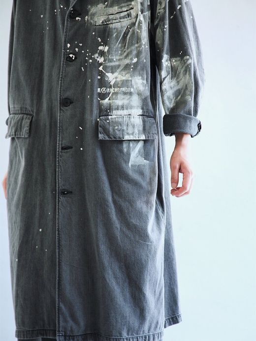 ANACHRONORM AN045-DP / PAINT DENIM ENGINEER COAT / BLACK BLEACH