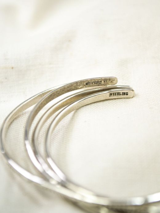Indian Jewelry NAVAJO STAMP WORK NARROW BANGLE / TYPE B