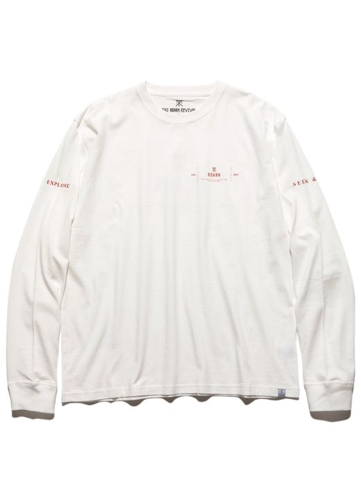 ROARK REVIVAL RLTJ600 / "SEEK&EXPLORE" L/S TEE / WHITE