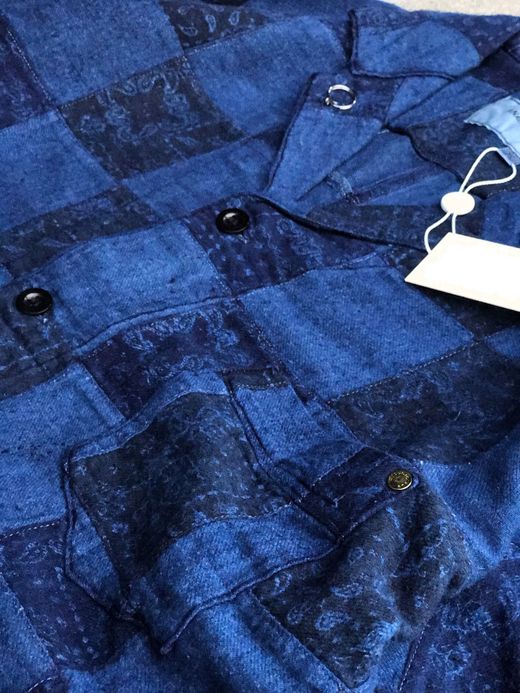 ANACHRONORM AN074-INDG / PATCH WORK COVERALL SHIRT / INDIGO