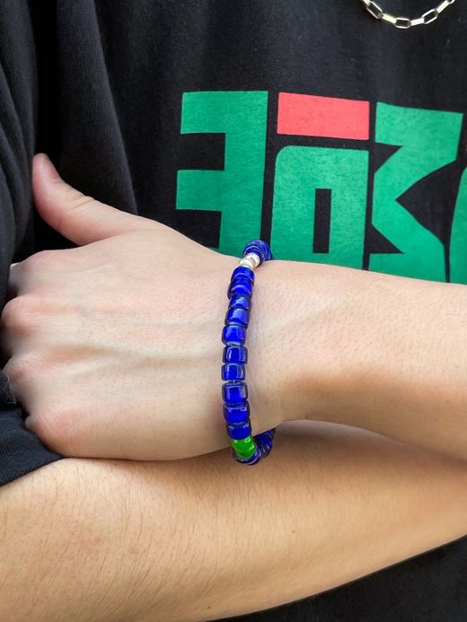 VOO VOO-URL-001 / "WHITE HEARTS" BRACELET / BLUE MULTI 4