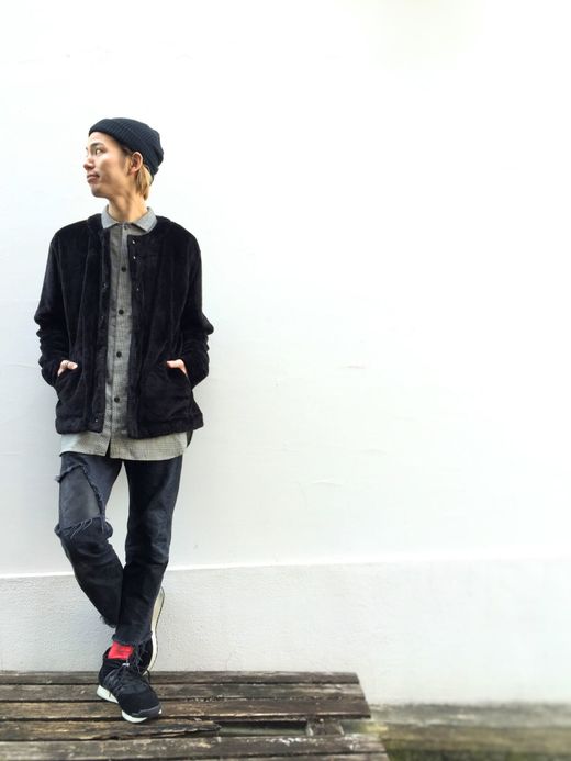 VOO Miracle Fur Snap Cardigan / black