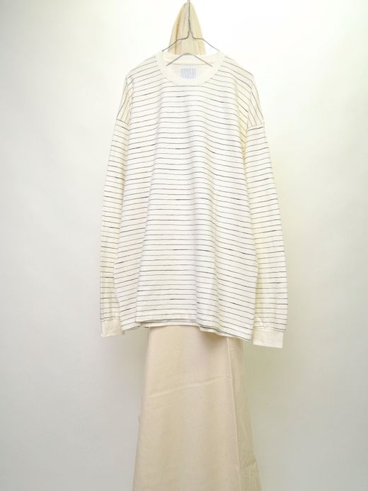 S.F.C SFCFW20CS02 / SIDE STRIPES LS TEE / WHITE/BLACK