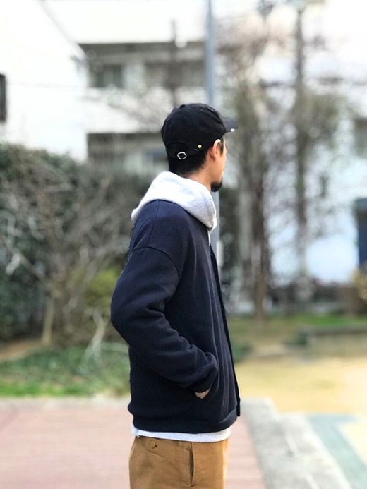 Spinner Bait 212LK / ローゲージストレッチカノコWフェイスカーディガン / ネイビー