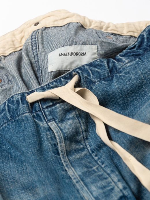 ANACHRONORM AN120-W / CINCHBACK DENIM EASY PANTS / INDIGO AGING WASH