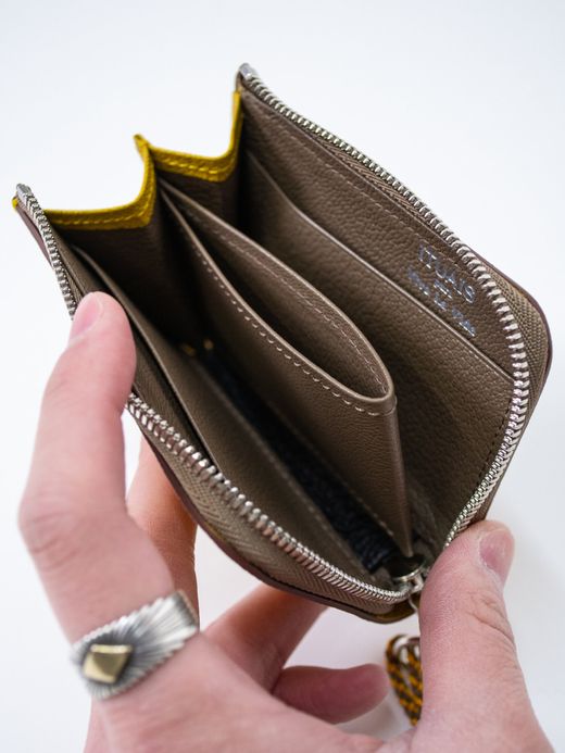 ITUAIS MONTADO NECK MINI WALLET / YELLOW/GREIGE