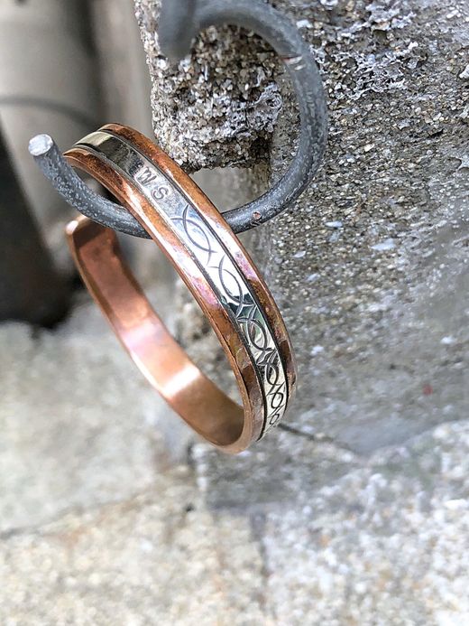 Indian Jewelry Wylie Secatero Silver&Copper Bangle / type B