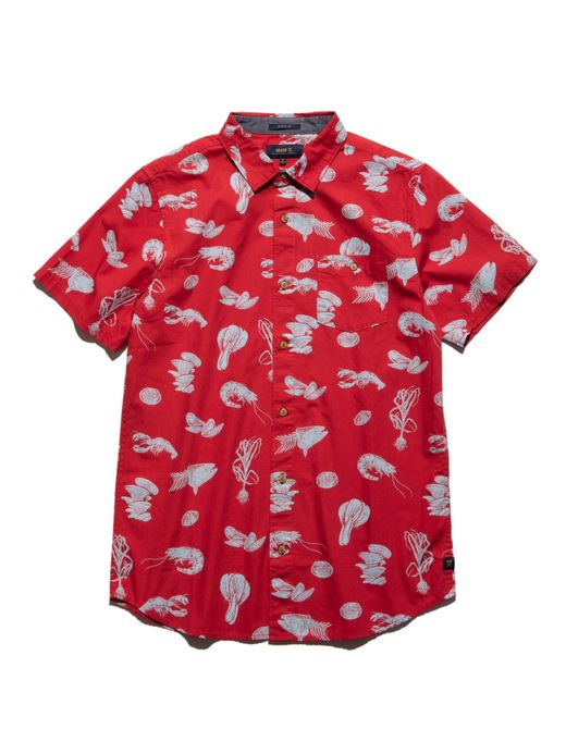 ROARK REVIVAL RW435 / "SEAFOOD STEW" WOVEN / RED