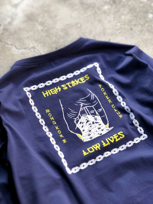 ROARK REVIVAL RLTJ501 / "HIGH STAKES, LOW LIVES" L/S TEE / NAVY