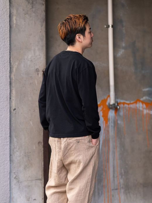ANACHRONORM AN112 / EMBROID L/S T-S / BLACK