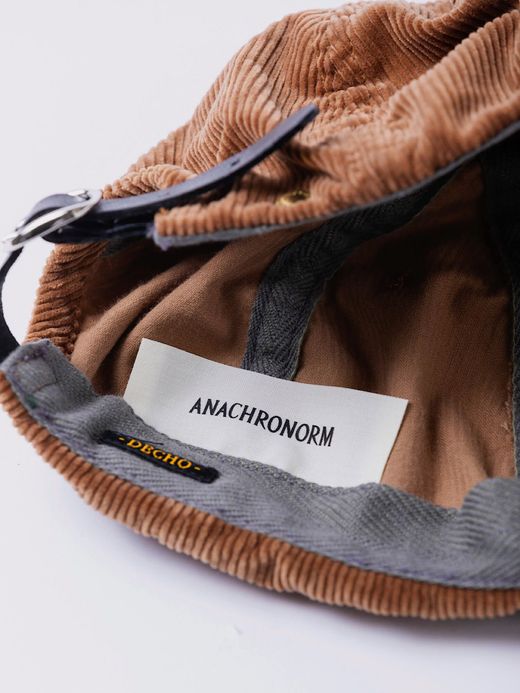 ANACHRONORM ANDC063 / LEATHER BUCKLE CAP / BROWN