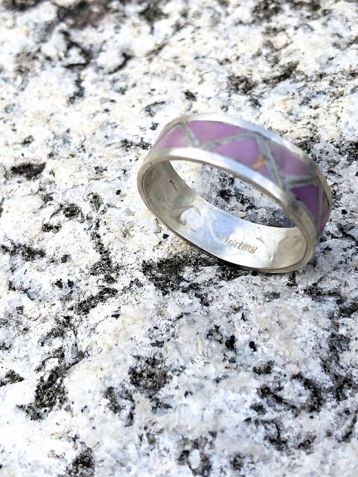 Indian Jewelry ZUNI INLAY RING / PINK
