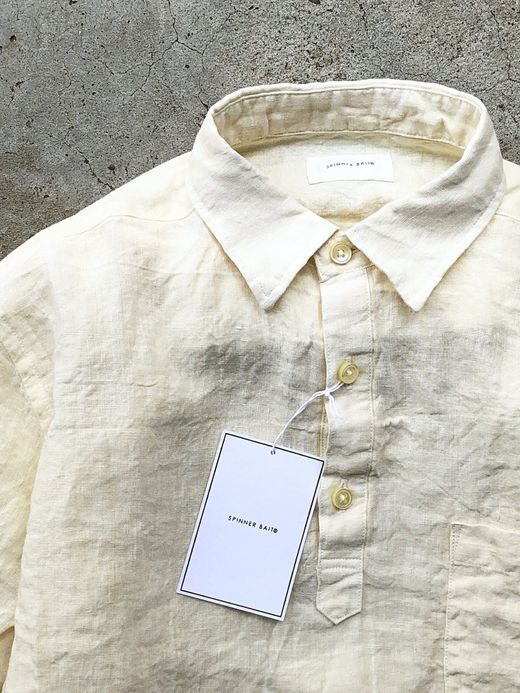 Spinner Bait 302LG / グランジウォッシュリネンラモスシャツ / ホワイト
