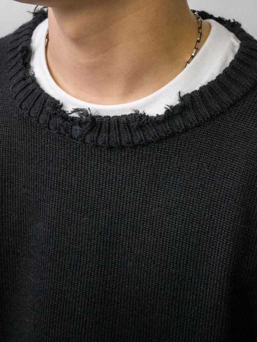 VOO VOO-SPG-068 / JAGGED KNIT / BLACK