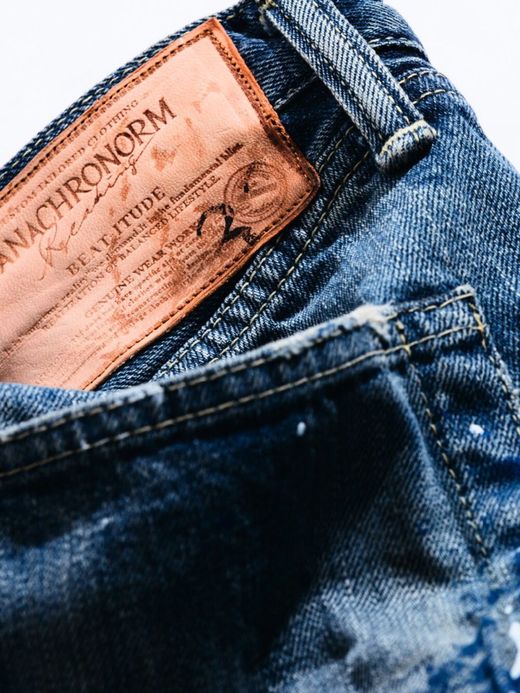 ANACHRONORM AN070 / PAINT REMAKE DENIM PANTS / INDIGO