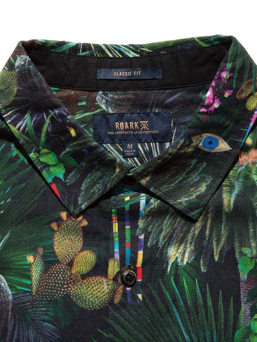 ROARK REVIVAL RW524 / JARDIN OASIS S/S WOVEN / FOREST