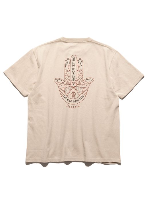ROARK REVIVAL RTJC722 / "OPEN ROADS OPEN MINDS" TEE / BEIGE