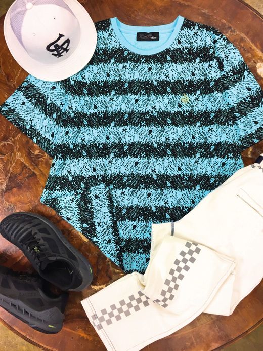 ALDIES Skull Border Big T / LT.blue