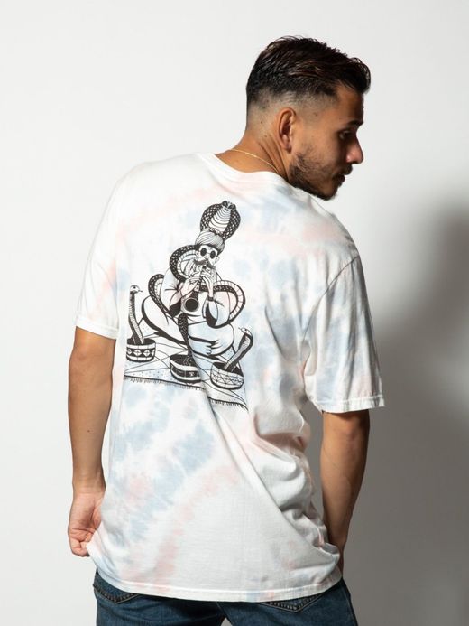 ROARK REVIVAL RT807 / SNAKE CHARMER TIEDYE TEE / GREY BLUE