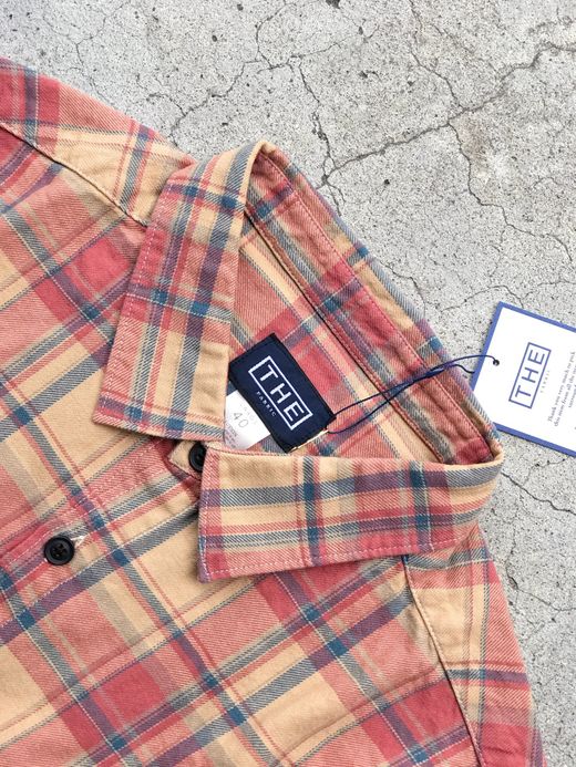 THE UNION TF00336 / ROLLUP CHECK SS SHIRTS / BEIGE